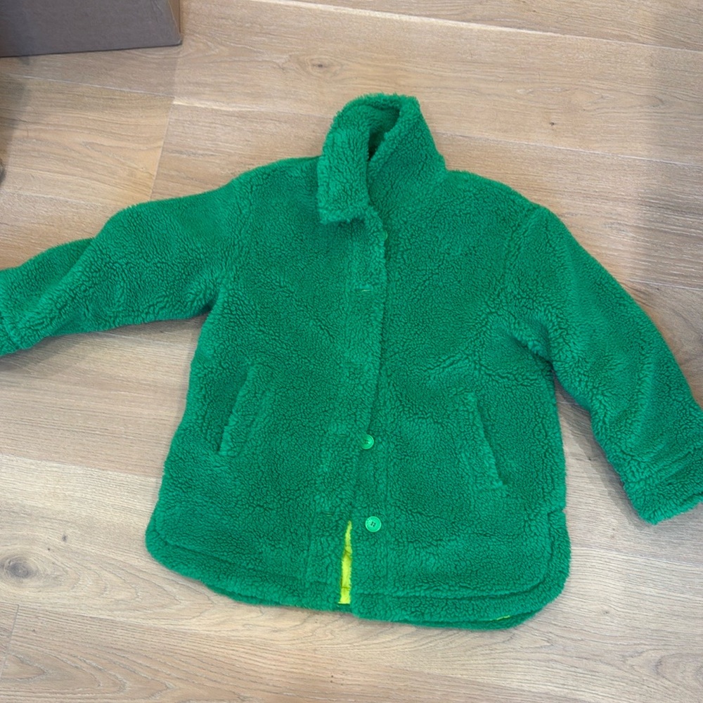 Revolve bright green teddy/sherpa jacket (barely worn)